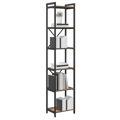 vidaXL Boekenkast Gerookt eiken 40 x 30 x 189,5 cm Bewerkt hout afbeelding3 - 1