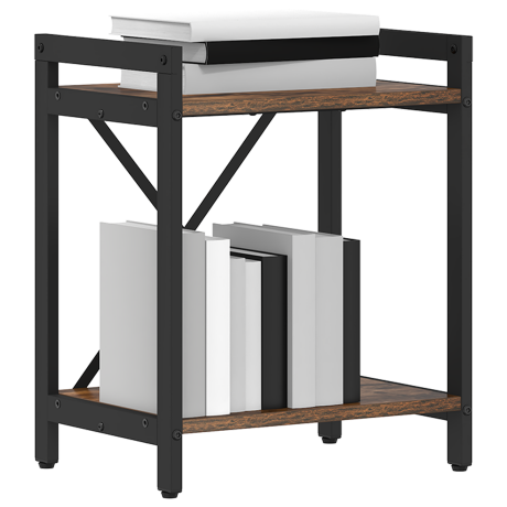 vidaXL Boekenkast Gerookt eiken 40 x 30 x 50 cm Bewerkt hout afbeelding3 - 1