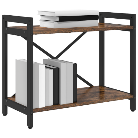 vidaXL Boekenkast Gerookt eiken 60 x 30 x 50 cm Bewerkt hout afbeelding3 - 1