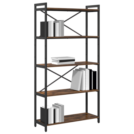vidaXL Boekenkast Gerookt eiken 80 x 30 x 155 cm Bewerkt hout afbeelding3 - 1