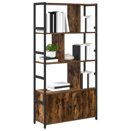 vidaXL Boekenkast Gerookt eiken 80 x 30 x 155,5 cm Bewerkt hout afbeelding3 - 1