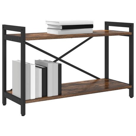 vidaXL Boekenkast Gerookt eiken 80 x 30 x 50 cm Bewerkt hout afbeelding3 - 1