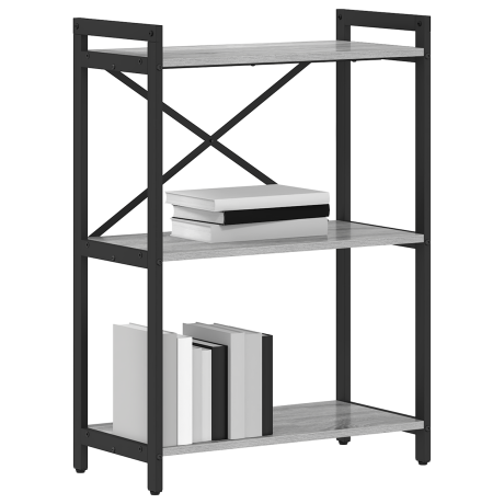 vidaXL Boekenkast Grijs sonoma 60 x 30 x 85 cm Bewerkt hout afbeelding3 - 1