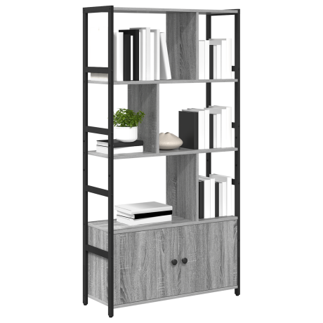 vidaXL Boekenkast Grijs sonoma 80 x 30 x 155,5 cm Bewerkt hout afbeelding3 - 1