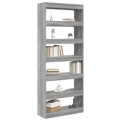 vidaXL Boekenkast met plank Anders Grijs sonoma 80 x 30 x 198 cm Bewerkt hout afbeelding3 - 1