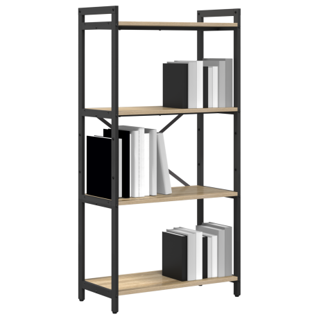 vidaXL Boekenkast Sonoma eiken 60 x 30 x 118 cm MDF en Staal afbeelding3 - 1