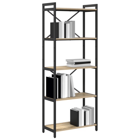 vidaXL Boekenkast Sonoma Eiken 60 x 30 x 155 cm Bewerkt hout afbeelding3 - 1