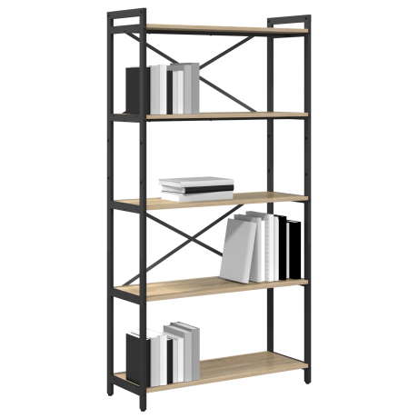 vidaXL Boekenkast Sonoma Eiken 80 x 30 x 155 cm Bewerkt hout afbeelding3 - 1