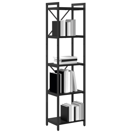 vidaXL Boekenkast Zwart Eiken 40 x 30 x 155 cm Bewerkt hout afbeelding3 - 1