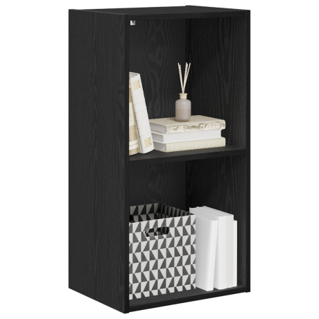 vidaXL Boekenkast Zwart Eiken 40 x 30 x 77 cm Bewerkt hout afbeelding3 - 1