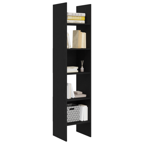 vidaXL Boekenkast Zwart Eiken 40 x 35 x 180 cm Bewerkt hout afbeelding3 - 1