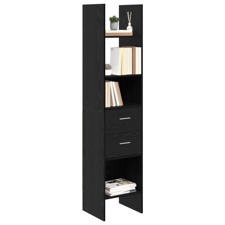 vidaXL Boekenkast Zwart eiken 40 x 35 x 180 cm Bewerkt hout afbeelding3 - 1