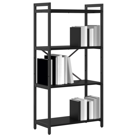 vidaXL Boekenkast Zwart Eiken 60 x 30 x 120 cm Bewerkt hout afbeelding3 - 1