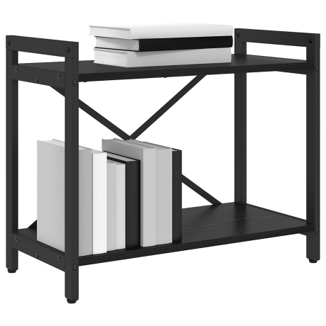 vidaXL Boekenkast Zwart Eiken 60 x 30 x 50 cm Bewerkt hout afbeelding3 - 1