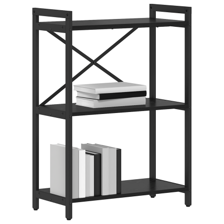 vidaXL Boekenkast Zwart Eiken 60 x 30 x 85 cm Bewerkt hout afbeelding3 - 1