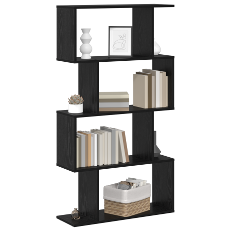 vidaXL Boekenkast Zwart eiken 70 x 24 x 129 cm Bewerkt hout afbeelding3 - 1