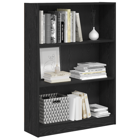 vidaXL Boekenkast Zwart Eiken 80 x 24 x 109 cm Bewerkt hout afbeelding3 - 1