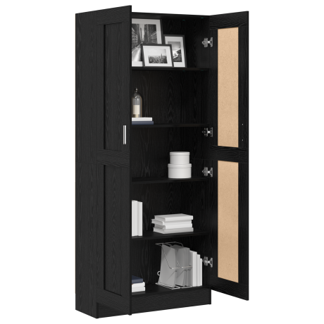 vidaXL Boekenkast Zwart eiken 82.5 x 30.5 x 185 cm Bewerkt hout afbeelding3 - 1