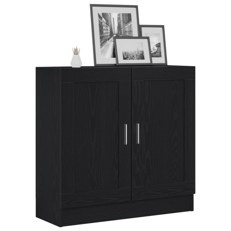 vidaXL Boekenkast Zwart Eiken 82,5x30,5x80 cm Geprocessed Hout afbeelding3 - 1