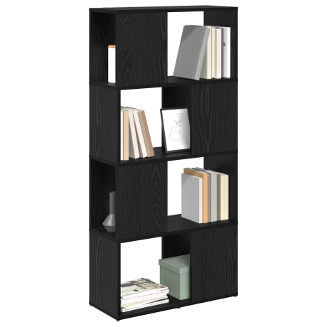 vidaXL Boekenkast Zwart eiken Bewerkt hout 60 x 24 x 124 cm afbeelding3 - 1