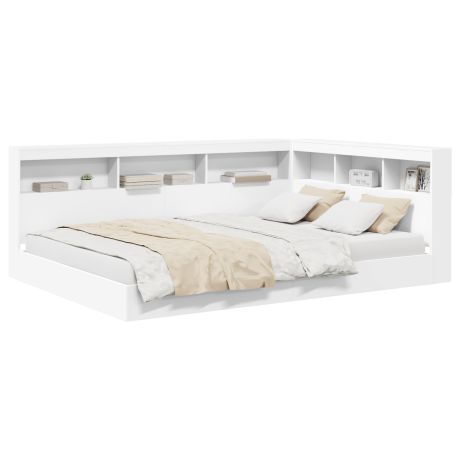 vidaXL Boekenkastbed Wit 160x200 cm Geengineerd Hout afbeelding3 - 1
