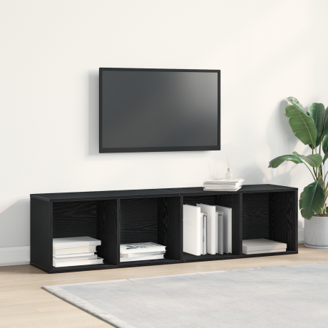 vidaXL Boekenkast/tv-meubel 36x30x143 cm zwart eikenkleurig afbeelding3 - 1