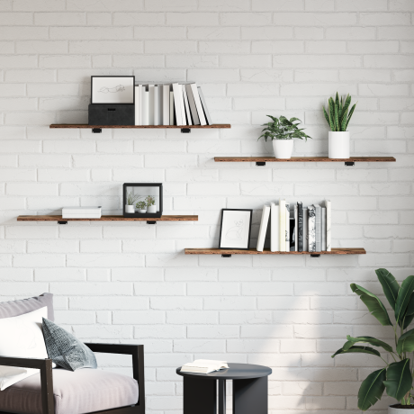 vidaXL Boekenplank Bord 4 pcs Bruin 100 x 40 x 1.5cm Spaanplaat afbeelding3 - 1