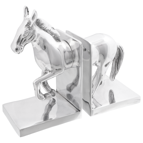 vidaXL Boekensteunen 2 st paard 11x14x25 cm aluminium zilverkleurig afbeelding3 - 1