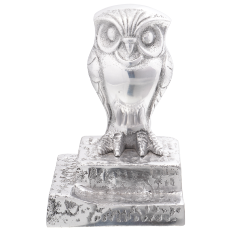 vidaXL Boekensteunen 2 st uil 12x9x19 cm aluminium zilverkleurig afbeelding3 - 1