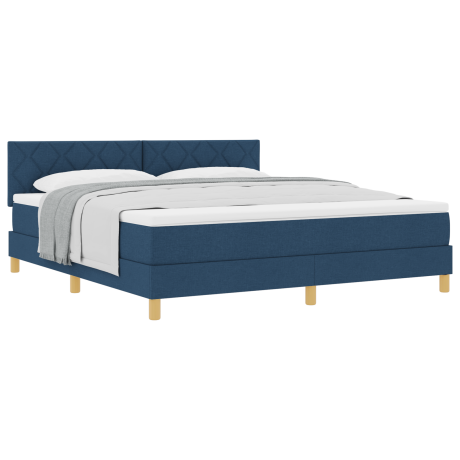 vidaXL Box Spring Bed met Matras Blauw 180x200 cm Stof afbeelding3 - 1
