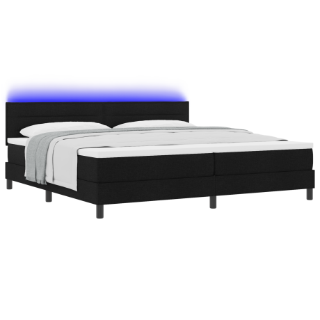 vidaXL Box Spring Bed met Matras & LED Zwart 200x200 cm Stof afbeelding3 - 1