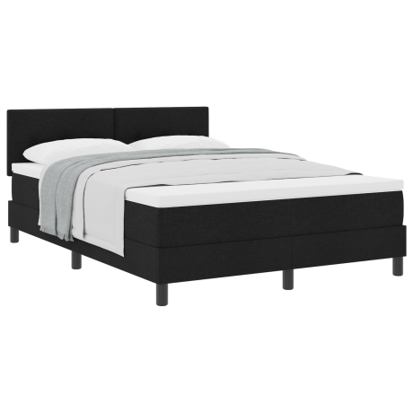 vidaXL Box Spring Bed met Matras Zwart 140x200 cm Stof afbeelding3 - 1