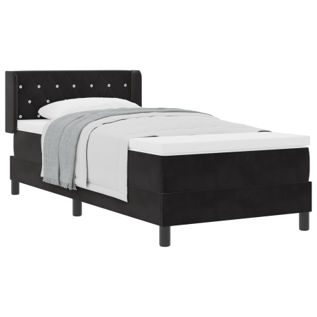 vidaXL Box Spring Bed met Matras Zwart 90x200 cm Fluweel afbeelding3 - 1