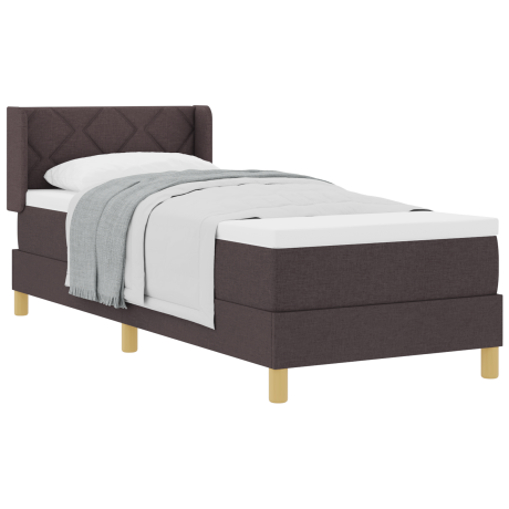 vidaXL Boxspringbed met matras Donkerbruin 200 x 80 cm Stof afbeelding3 - 1