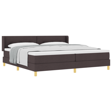 vidaXL Boxspring bed met hoofdeinde Donkerbruin 200 x 200 cm Hout afbeelding3 - 1