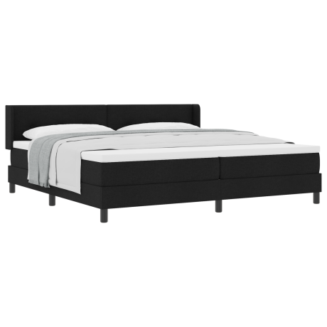 vidaXL Boxspring bed met hoofdeinde Zwart 200 x 200 cm Stof en Foam afbeelding3 - 1