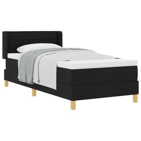 vidaXL Boxspringbed met matras met hoofdeinde Zwart 200 x 90 cm Stof afbeelding3 - 1