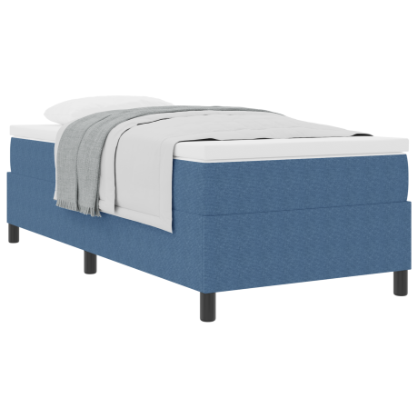 vidaXL Boxspringbed Blauw en Wit 80 x 200 cm Katoen Stof afbeelding3 - 1