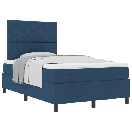 vidaXL Boxspring Bed met Matras Blauw Klein Tweepersoons Stof afbeelding3 - 1