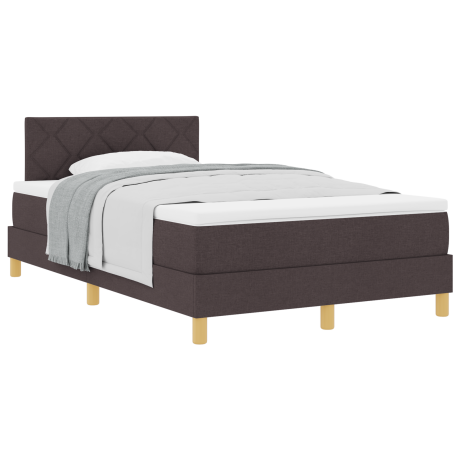 vidaXL Boxspring bed met matras donker bruin 120x200 cm stof afbeelding3 - 1