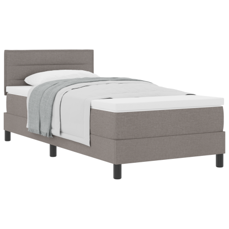 vidaXL Boxspring Bed met Matras Taupe 100x200 cm Stof afbeelding3 - 1