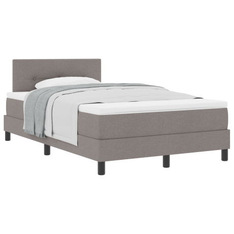 vidaXL Boxspring Bed met Matras Taupe 120x200 cm Stoffen afbeelding3 - 1