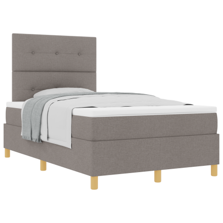 vidaXL Boxspring Bed met Matras Taupe Klein Tweepersoons Stof afbeelding3 - 1