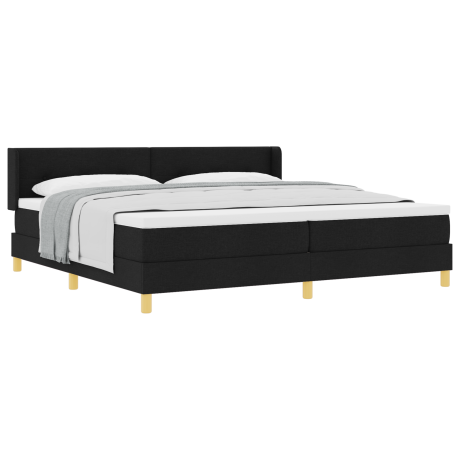 vidaXL Boxspring bed Zwart 200 x 200 cm Bekleding en Hout en Schuim afbeelding3 - 1