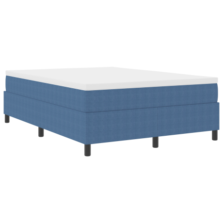 vidaXL Boxspringbed Blauw 140x200 cm Katoenvelours afbeelding3 - 1