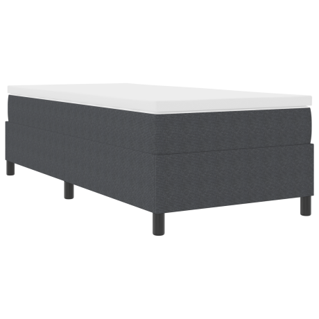 vidaXL Platform bedframe Donkergrijs 90 x 190 cm Katoen Stof afbeelding3 - 1