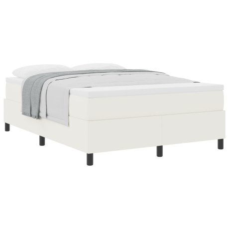vidaXL Boxspringbed met Matras Crème 140x200 cm Katoen afbeelding3 - 1