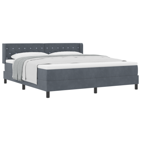 vidaXL Boxspringbed met hoofdeinde Donkergrijs 200 x 180 cm Fluweel afbeelding3 - 1