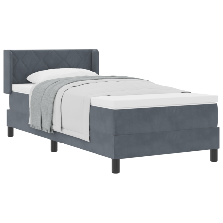 vidaXL Boxspringbed met hoofdeinde Donkergrijs 190 x 90 cm Fluweel afbeelding3 - 1
