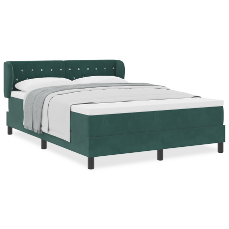 vidaXL Boxspringbed met matras fluweel donkergroen 140x190 cm afbeelding3 - 1